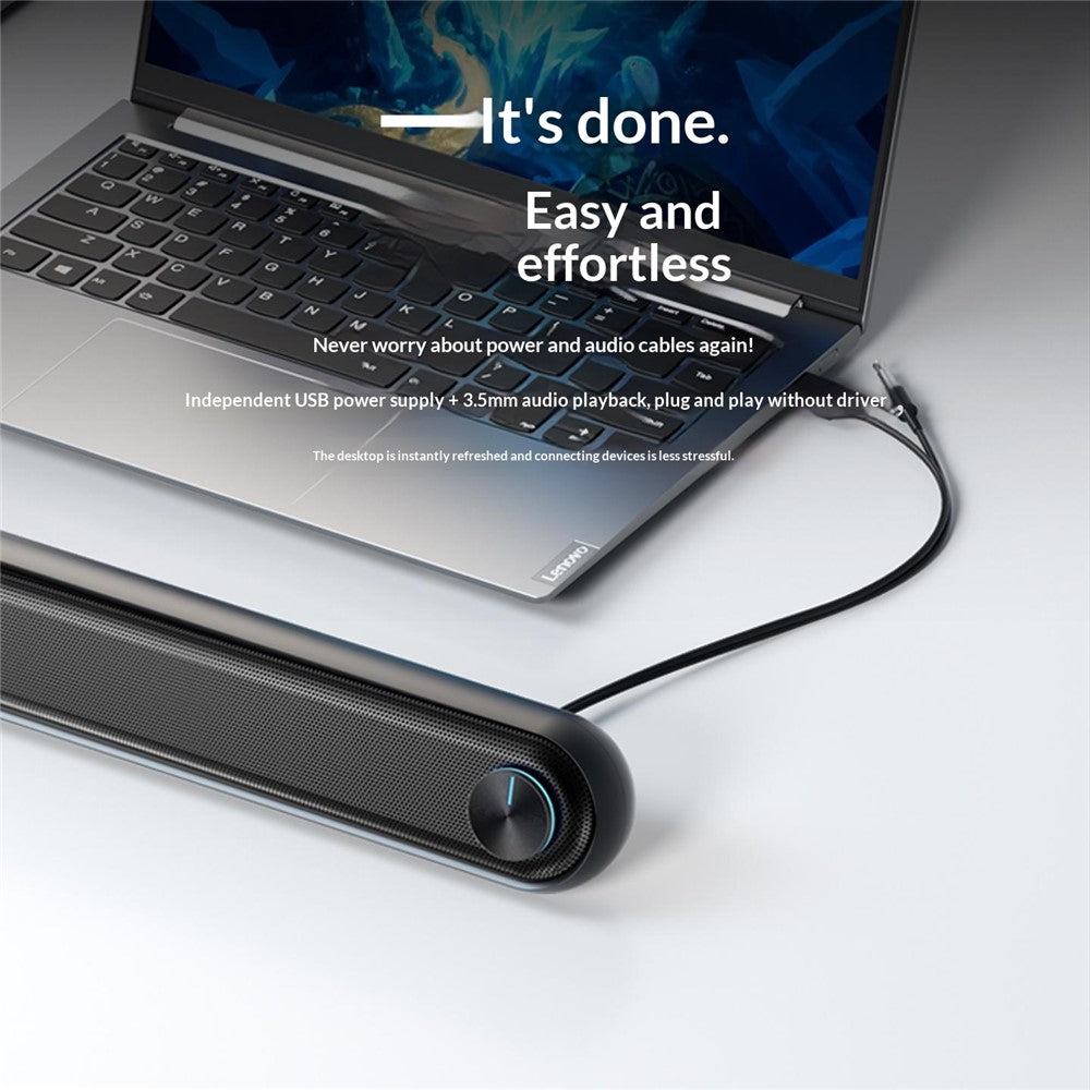 ERAZER W117 RGB Desktop Gaming Soundbar – USB & 3.5mm, Bluetooth 5.3