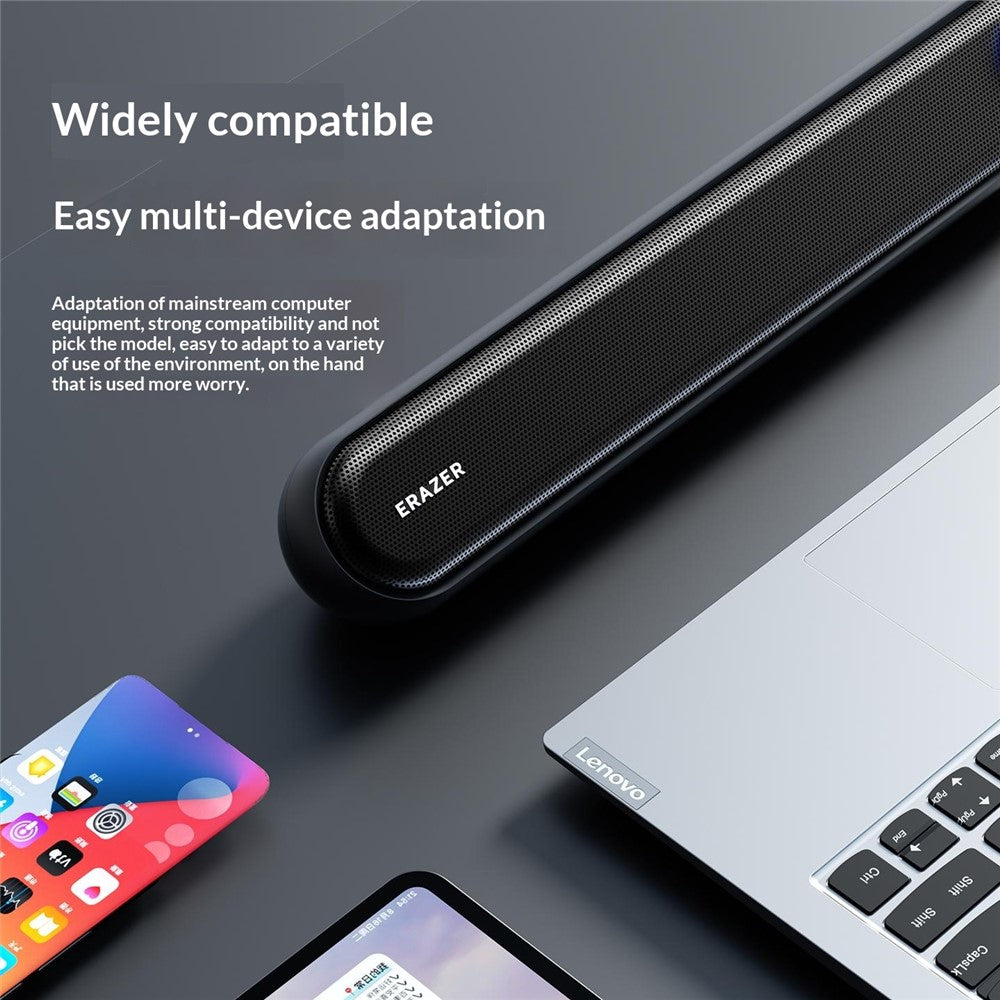 ERAZER W117 RGB Desktop Gaming Soundbar – USB & 3.5mm, Bluetooth 5.3