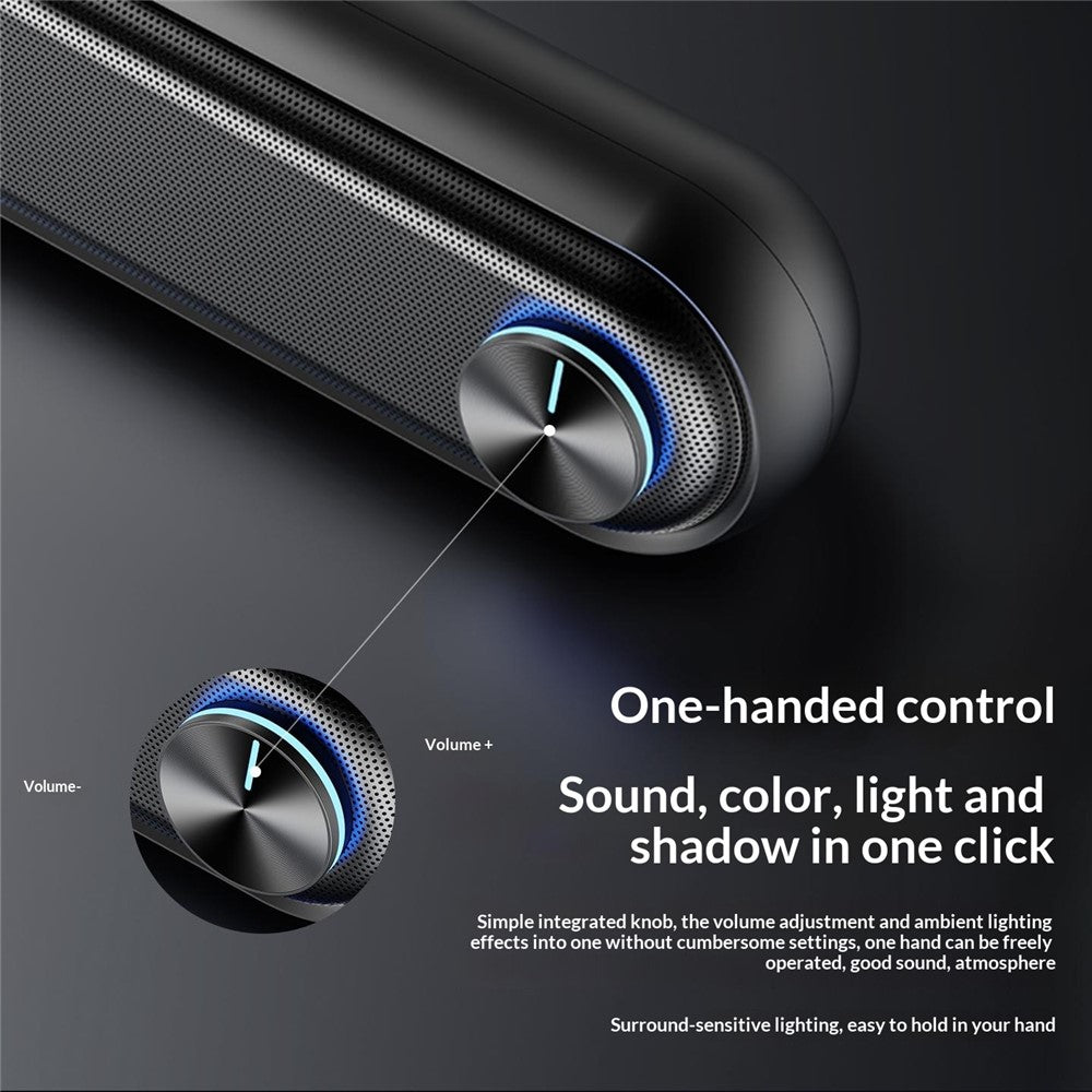 ERAZER W117 RGB Desktop Gaming Soundbar – USB & 3.5mm, Bluetooth 5.3