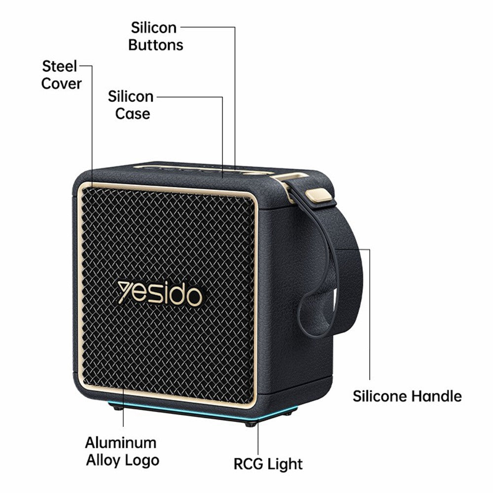 YESIDO YSW47 Waterproof Bluetooth Speaker – 30W Stereo Sound, IPX6