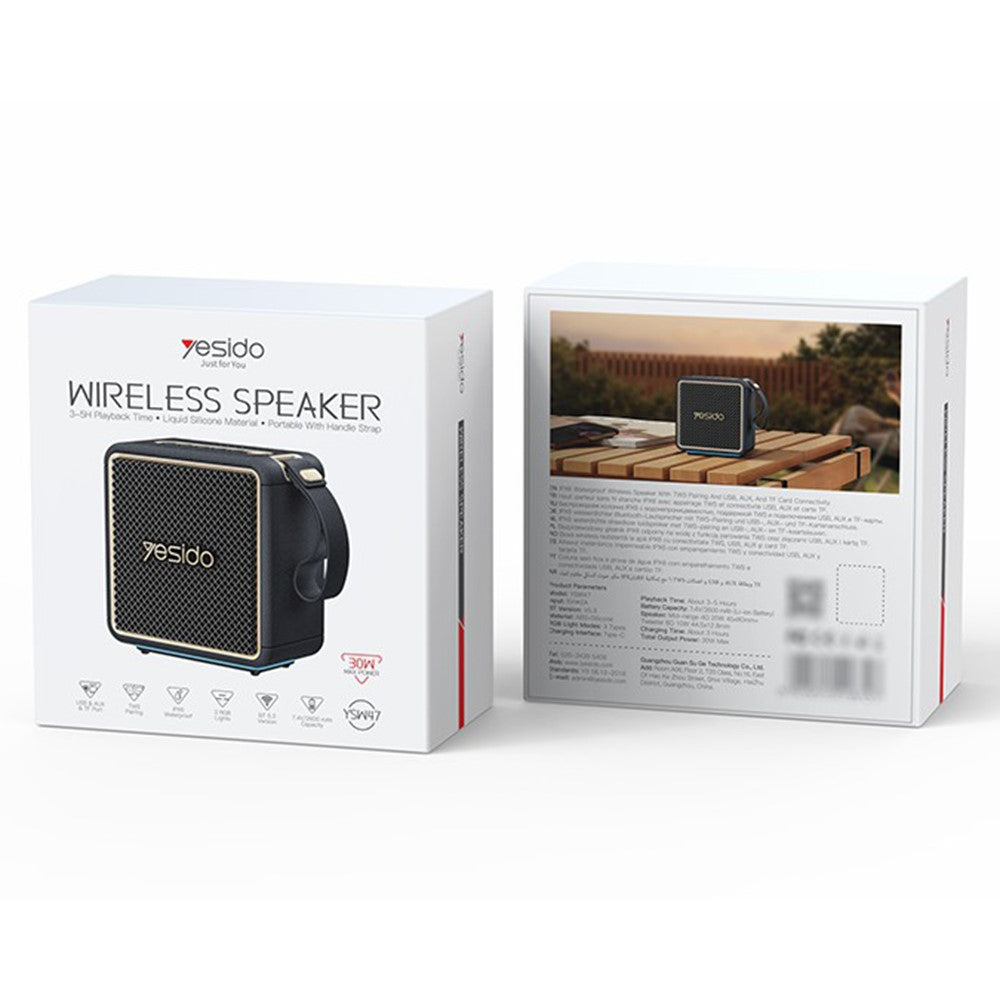 YESIDO YSW47 Waterproof Bluetooth Speaker – 30W Stereo Sound, IPX6
