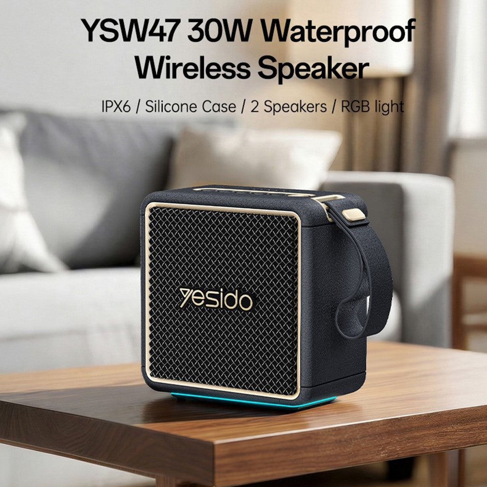YESIDO YSW47 Waterproof Bluetooth Speaker – 30W Stereo Sound, IPX6