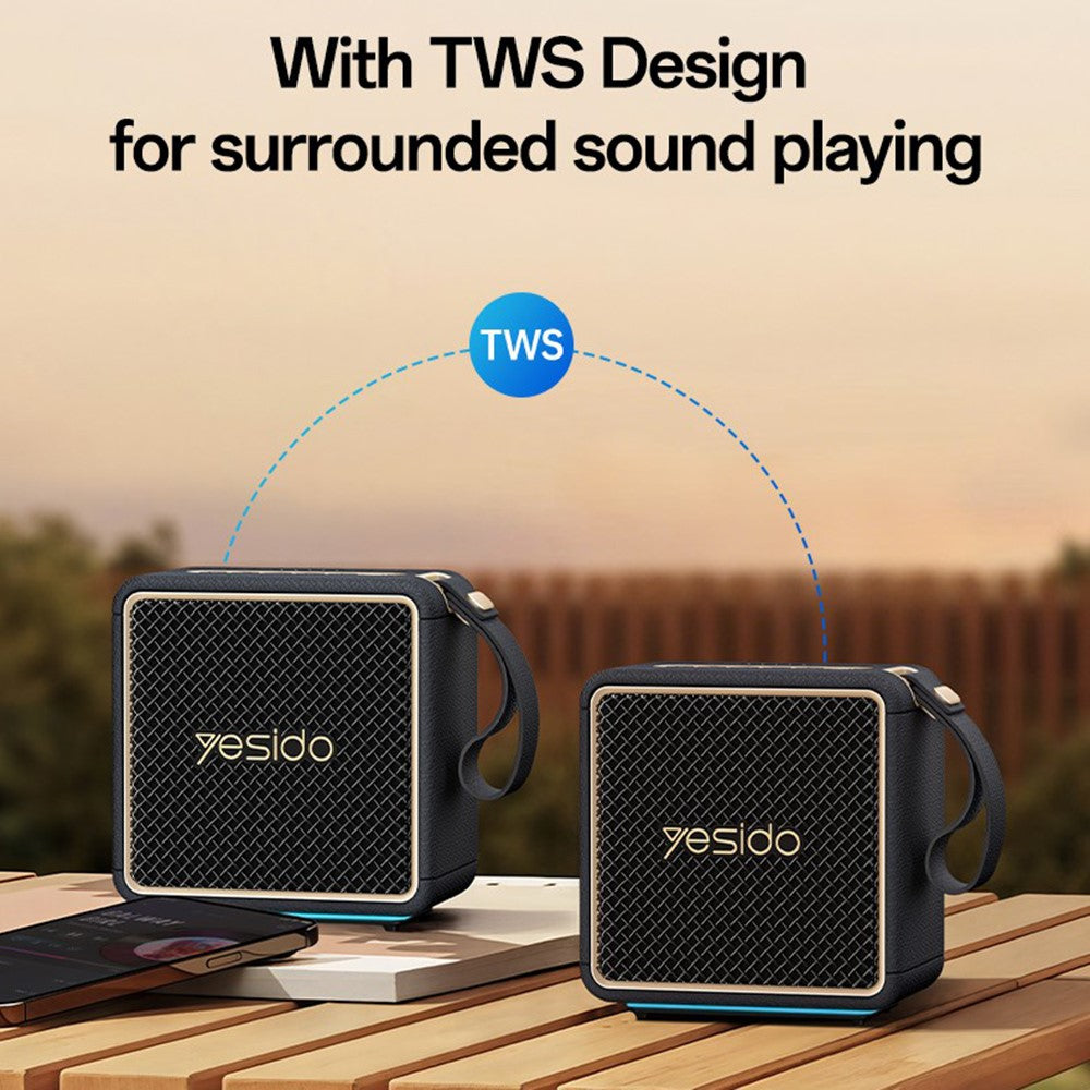 YESIDO YSW47 Waterproof Bluetooth Speaker – 30W Stereo Sound, IPX6