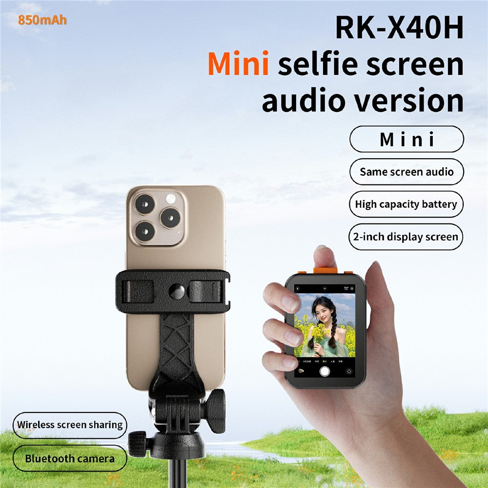 X40H Mini 2 Inch Screen Selfie Screen Mirroring Device Bluetooth-Compatible Photo Capture Device with Sound