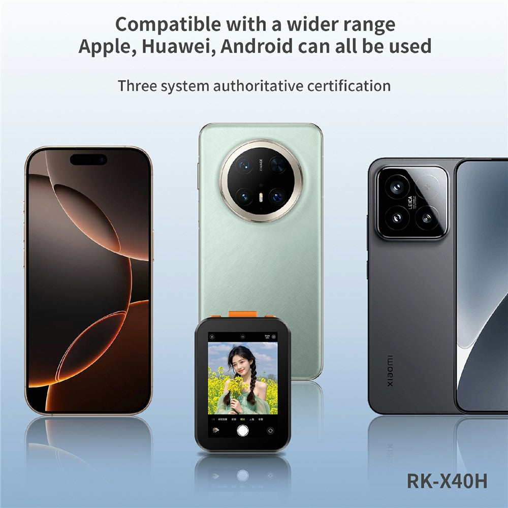 X40H Mini 2 Inch Screen Selfie Screen Mirroring Device Bluetooth-Compatible Photo Capture Device with Sound