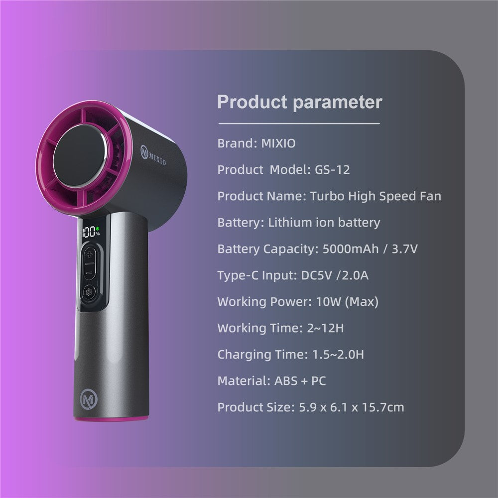 MIXIO GS-12 Turbo Handheld Fan