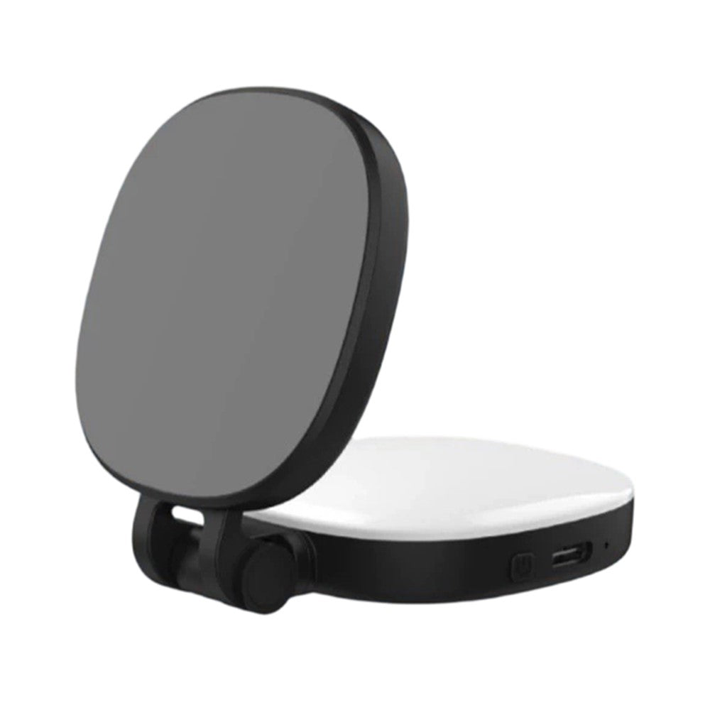 K04 Magnetic Selfie Ring Light with Mirror Foldable LED Fill Light Adjustable Brightness Phone Stand for Live Streaming