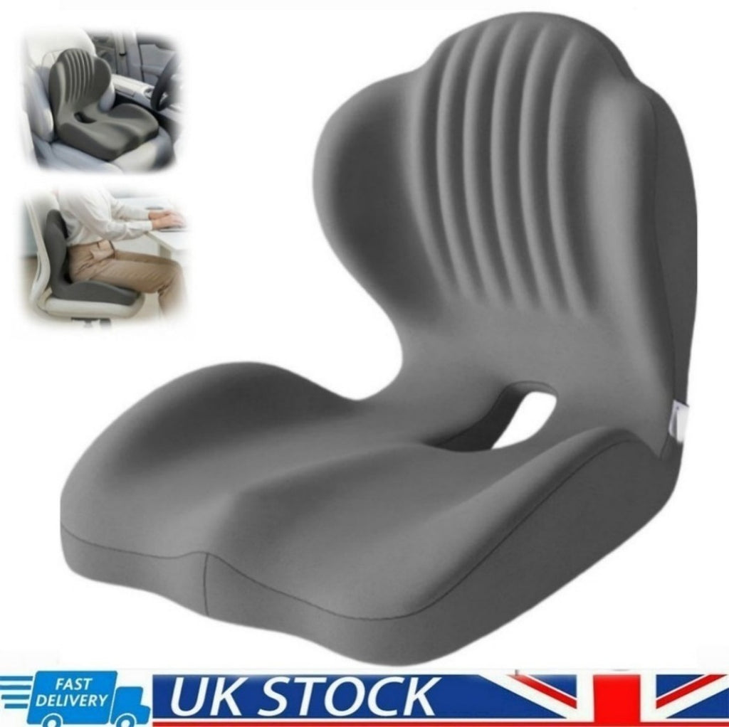 2-in-1 Ergonomic Back and Seat Cushion with Lumbar Support Tailbone Pain Relief