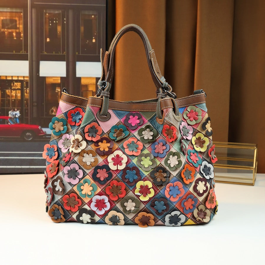 Vintage Woven Leather Crossbody Bag
