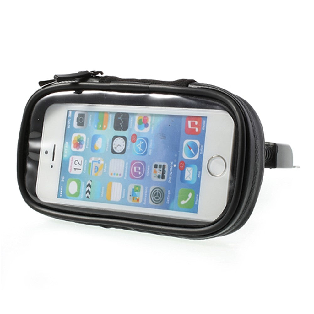 360 Degree Rotation Motorcycle Rearview Mirror Holder w/ Waterproof Phone Case, Size: 14.5 x 7.5cm