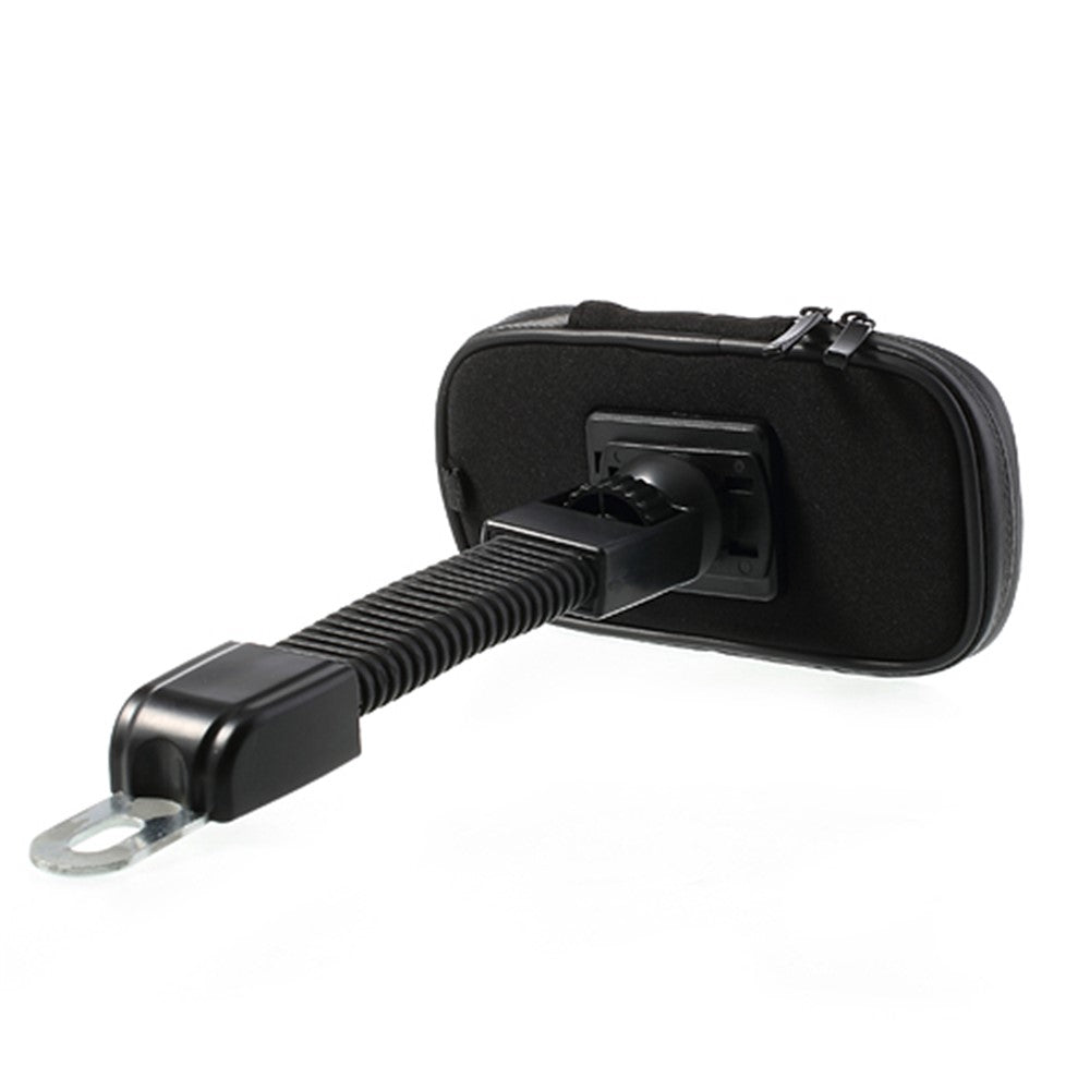 360 Degree Rotation Motorcycle Rearview Mirror Holder w/ Waterproof Phone Case, Size: 14.5 x 7.5cm