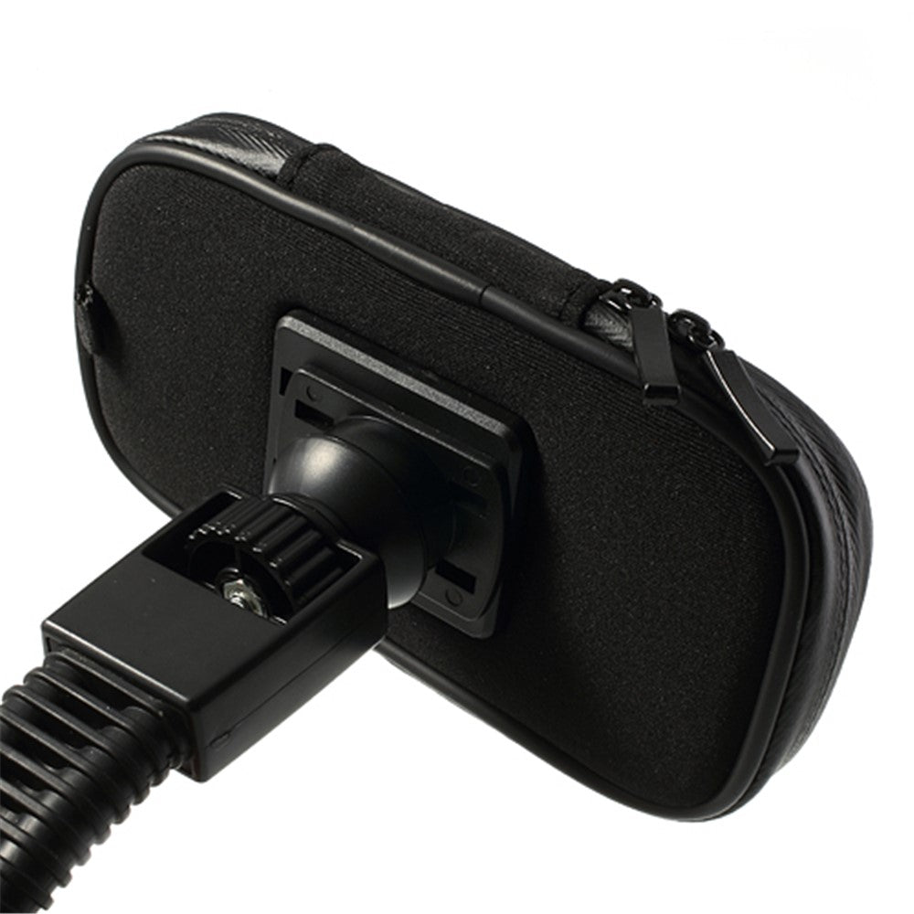 360 Degree Rotation Motorcycle Rearview Mirror Holder w/ Waterproof Phone Case, Size: 14.5 x 7.5cm