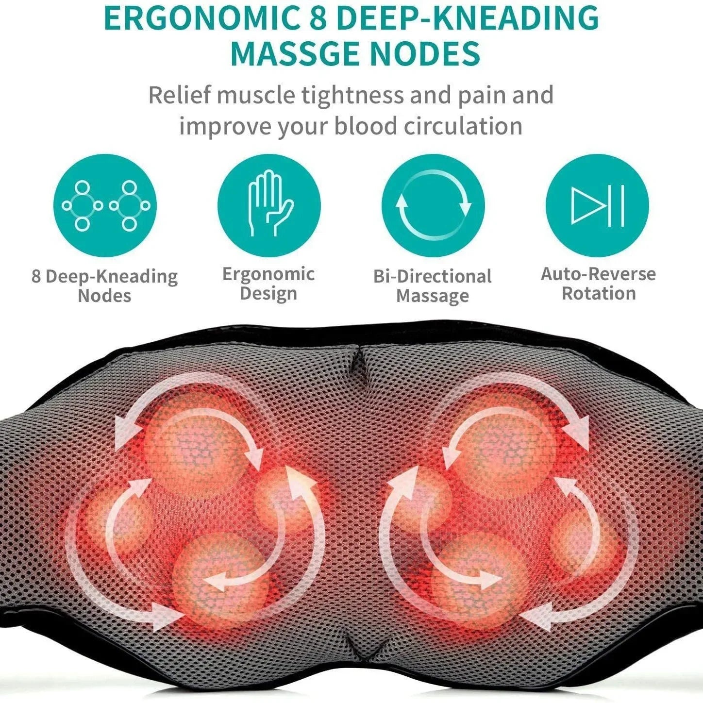Deep kneading electric massage shawl neck massager