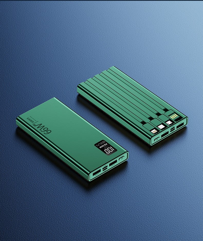 120W super fast charging, 20,000mAh power bank, built-in cable, ultra-thin portable power bank