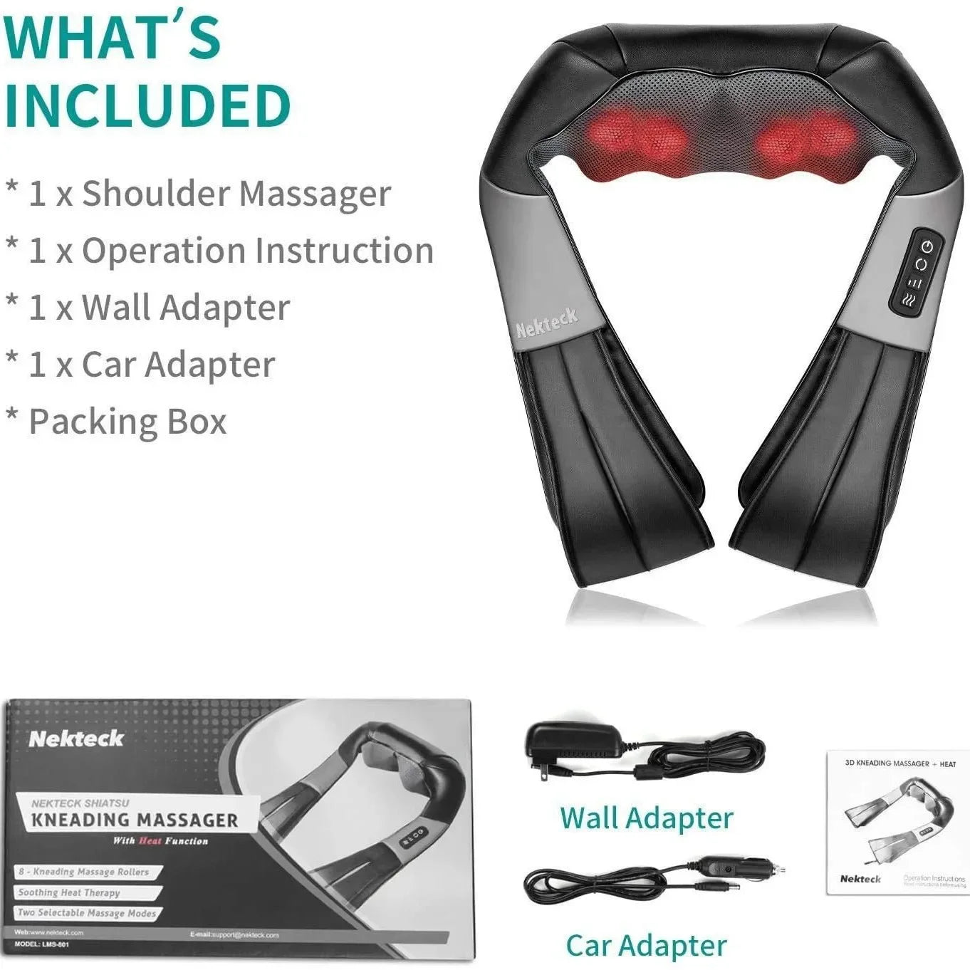 Deep kneading electric massage shawl neck massager