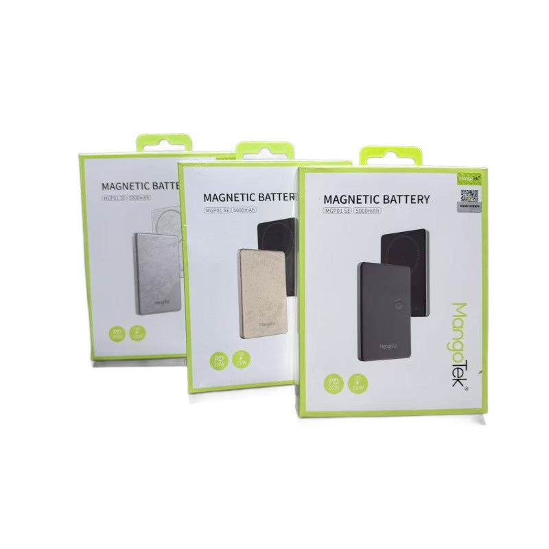 MangoTek magnetic wireless charging power bank 5000mAh, magnetic power bank 10000mAh