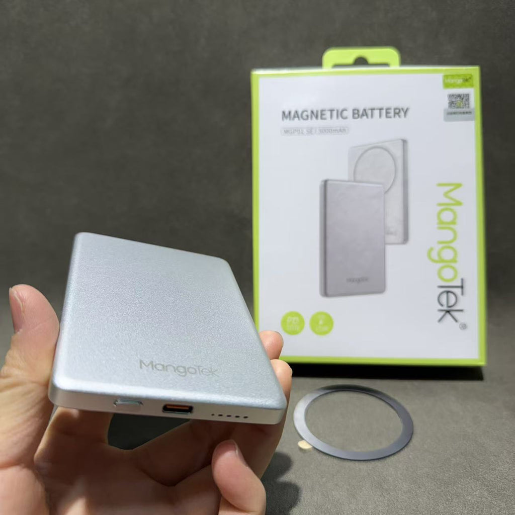 MangoTek magnetic wireless charging power bank 5000mAh, magnetic power bank 10000mAh