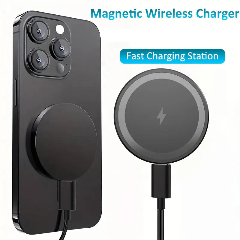 VIKEFON 15W Magnetic Wireless Charger Phone Pad For Magsafe iPhone 17-12 Pro Max Airpods 4 Pro Magnet Fast Charging Station