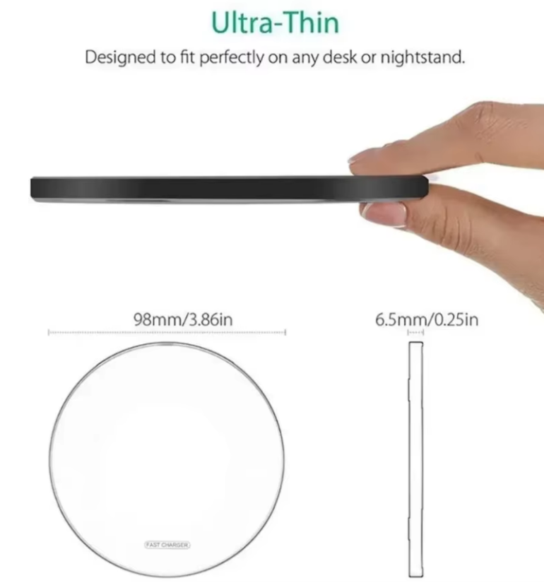 15W Wireless Charger Pad Induction Fast Wireless Charging Station