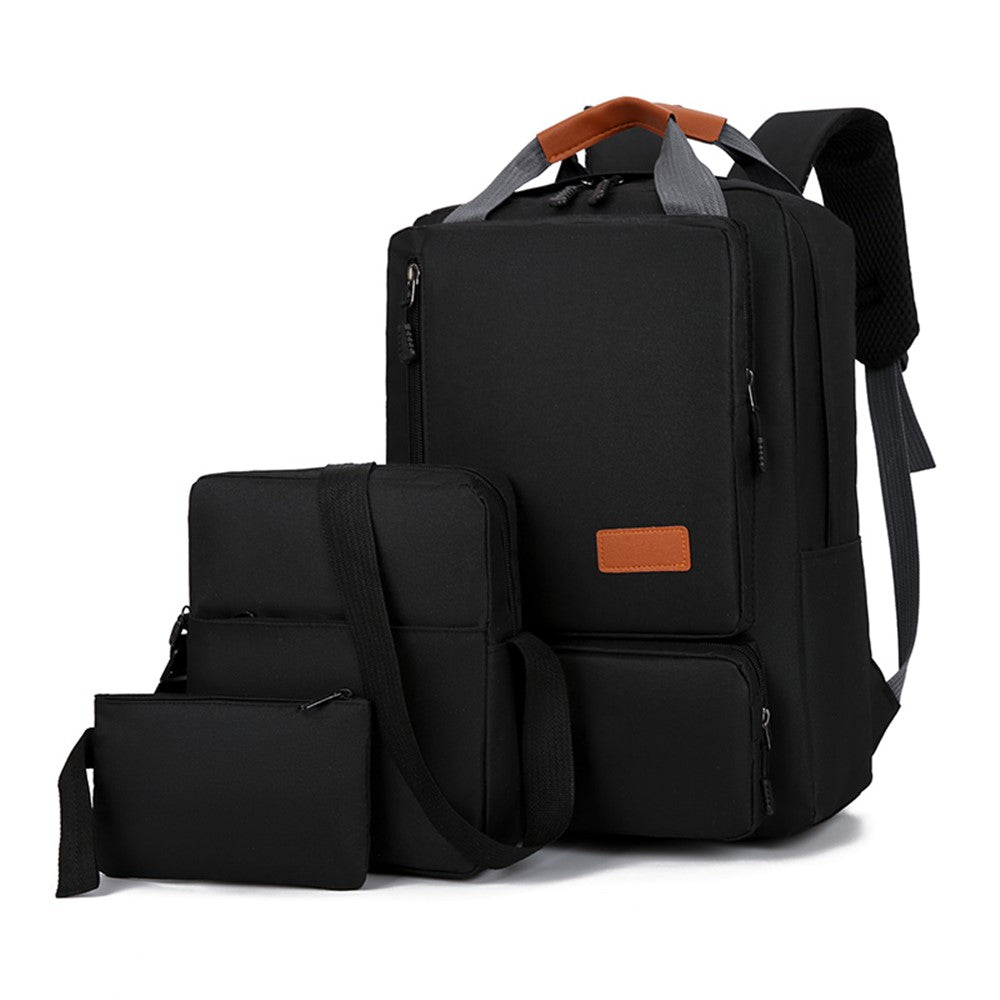3Pcs Backpack Set Women Men 14.5-inch Laptop Backpack Shoulder Bag Small Pocket for Travel School Work
