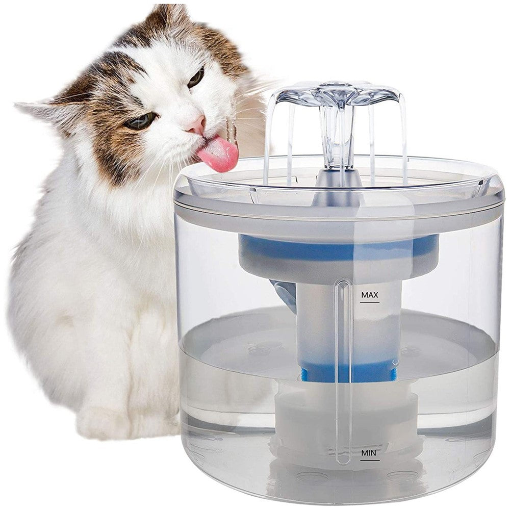 2.6L/88oz Cat Water Fountain Pet Water Fountain Transparent Automatic Cat Water Dispenser Pet Supply
