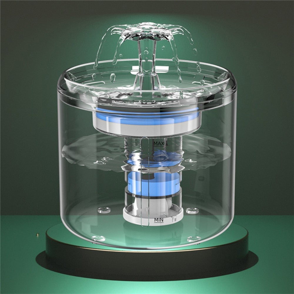 2.6L/88oz Cat Water Fountain Pet Water Fountain Transparent Automatic Cat Water Dispenser Pet Supply