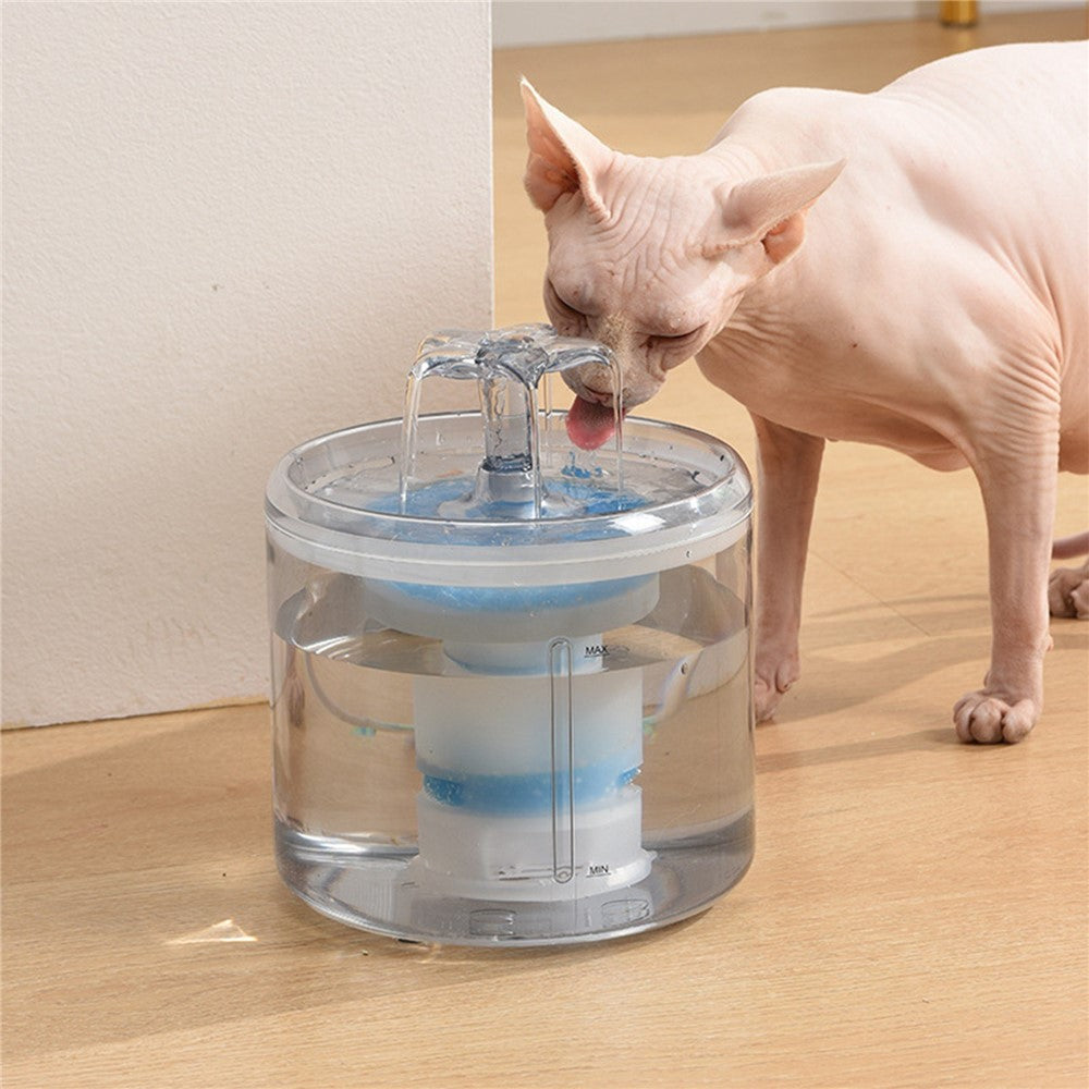 2.6L/88oz Cat Water Fountain Pet Water Fountain Transparent Automatic Cat Water Dispenser Pet Supply